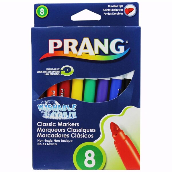 Washable Art Markers, Bullet Tip, Classic Colors, PK24